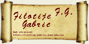 Filotije Gabrić vizit kartica